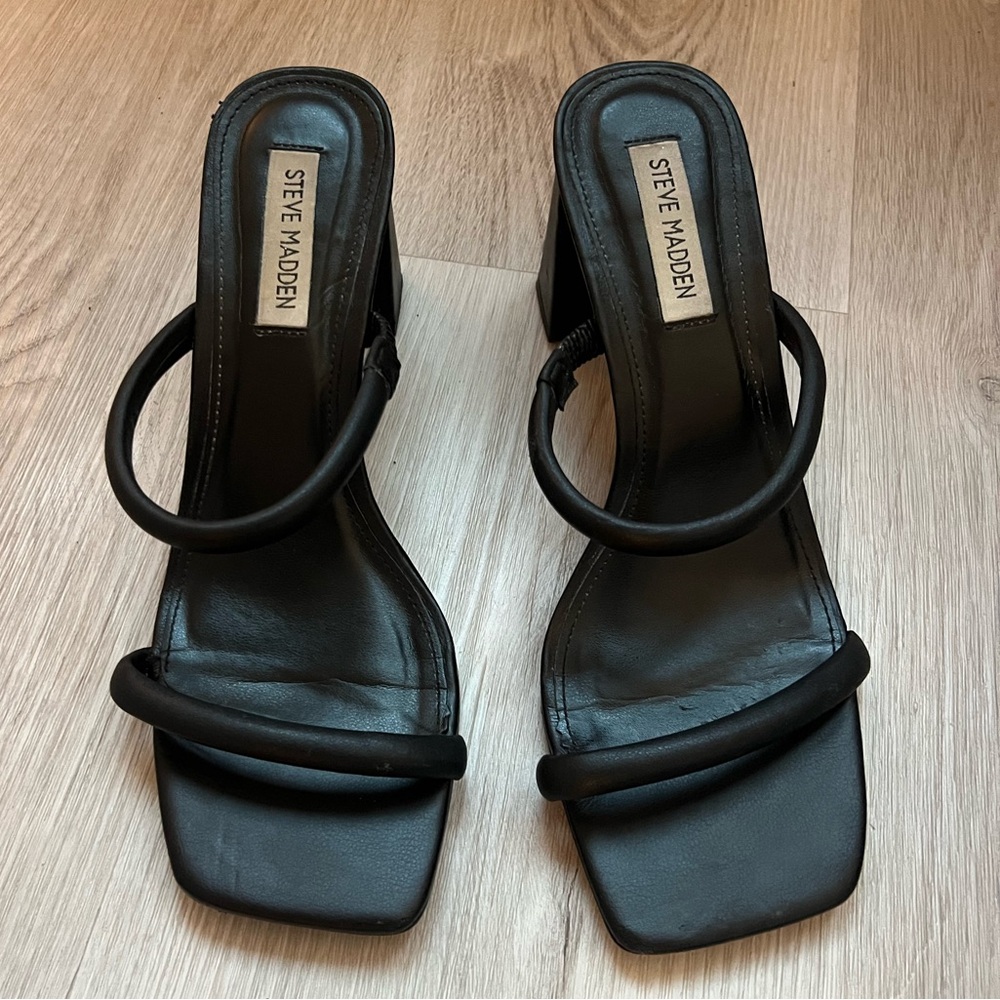 Steve Madden Black Strappy Heels